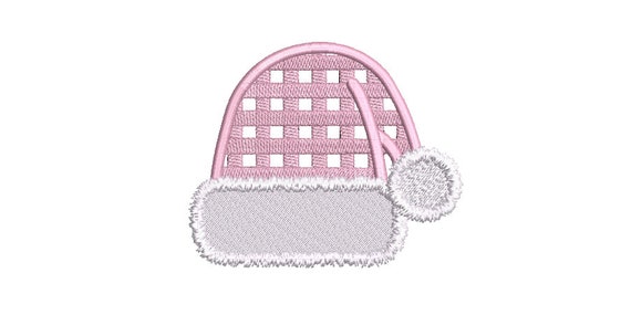 Christmas Machine Embroidery Design - Gingham Santa Hat - 5 x 7 inch hoop - instant download