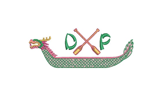 Dragon Boat Embroidery Design - Chinoiserie - Machine Embroidery File design  - 4x4 hoop