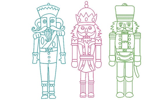 Nutcracker Soldiers Christmas Xmas - Machine Embroidery File design - 8x8 inch hoop - instant download