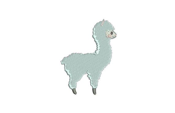 Baby Blue Llama Alpaca Machine Embroidery File design 4x4 inch hoop - instant download