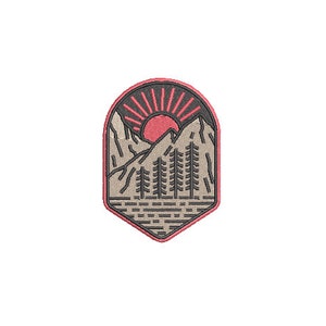 Nature Patch Embroidery Design - Hiking Embroidery Design -  Machine Embroidery File design 3 x 3 inch hoop