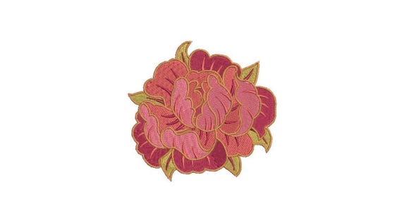 Peony Flower Machine Embroidery Design File - 4x4 inch hoop - Instant download Embroidery File