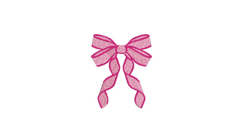 Pink Ribbon Bow Machine Embroidery File Design 4 X 4 Inch Hoop Monogram  Design Bow Embroidery Design -  Israel