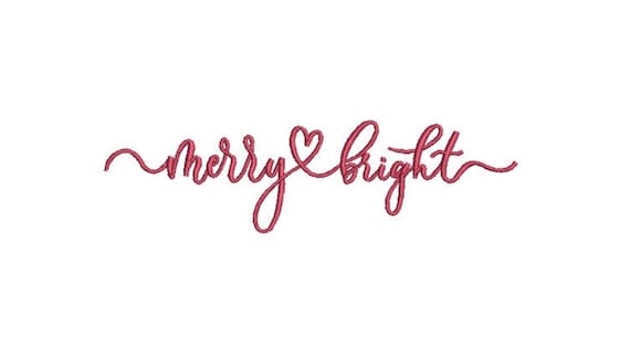 Merry Bright Embroidery - Machine Embroidery File design  - 5x7 inch hoop - Xmas Embroidery
