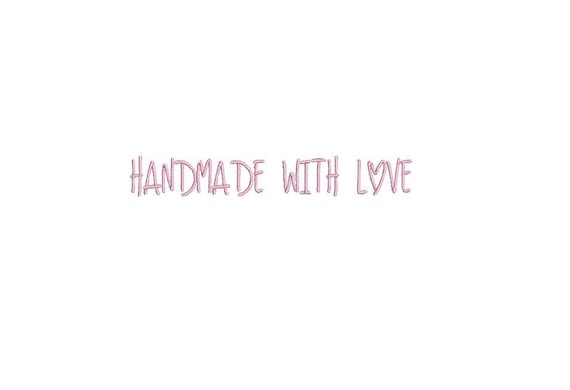 Handmade With Love - Words - Machine Embroidery File design - 4 x 4 inch hoop - Quilt Label