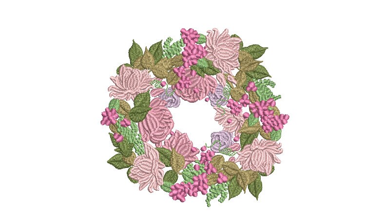 Wedding Embroidery Design - Peony Grape Vine Wreath - Machine ...