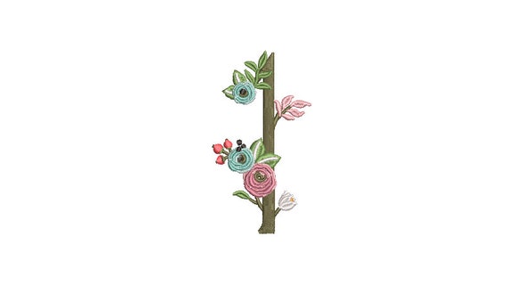 Flower Number 1 - ONE - First Birthday-  Machine Embroidery File design - 4x4 hoop - embroidery design