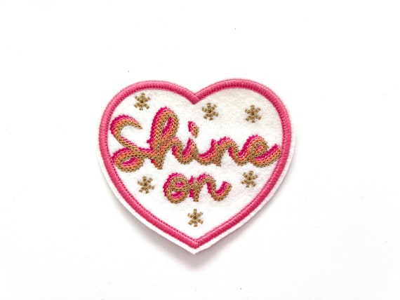 Shine On Heart Patch Machine Embroidery File design 4 x 4 inch hoop - Shine On Embroidery Design