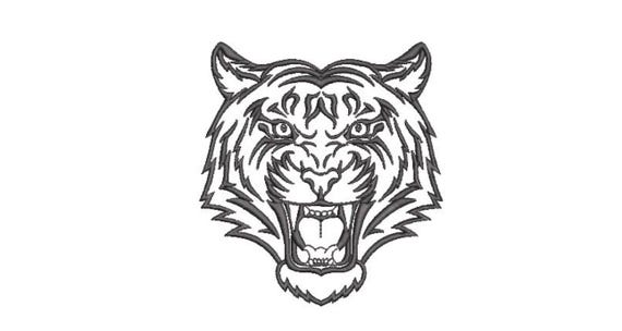 Tiger Embroidery Design - Tiger Head Machine Embroidery File design 5x7 inch hoop - Tiger Face - instant download