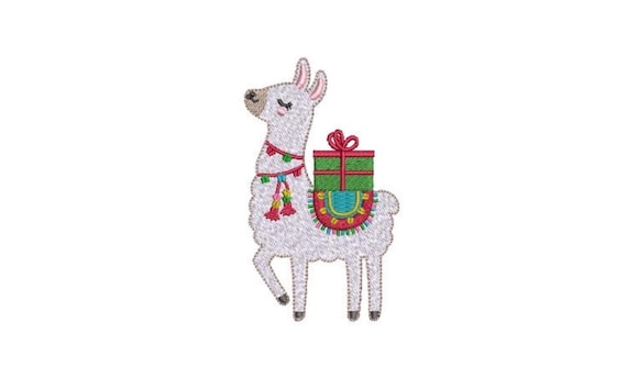 Llama Tassels Machine Embroidery File design - 4x4 inch hoop - instant download - Xmas Present Llama