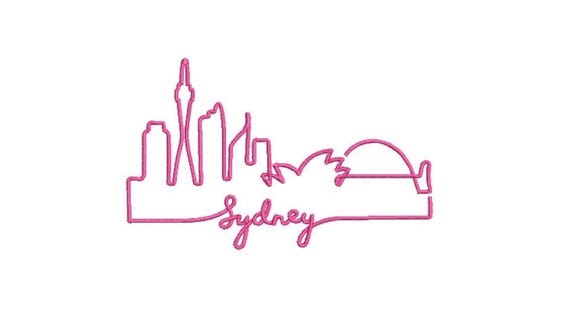 Australian Machine Embroidery File design - Sydney Embroidery Design - 5x7 hoop - Instant download