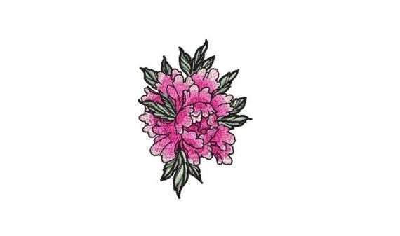 Peony Shaded Machine Embroidery File design 4 x 4 inch hoop - Peony Flower Design - Digital Download