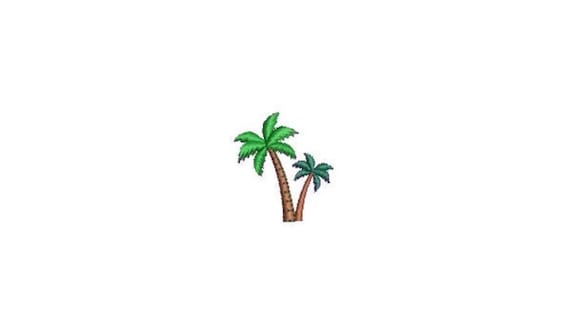 Mini Green Palms Machine Embroidery File design - 4 x 4 inch hoop  - instant download - 3cm