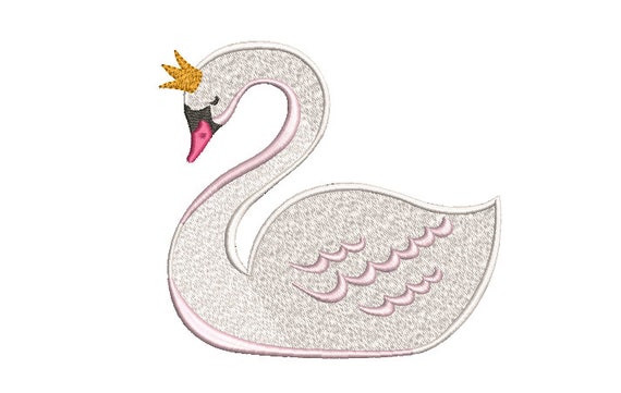 Swan Machine Embroidery File design 5x7 inch or 13x18cm hoop - Simple Swan Embroidery File