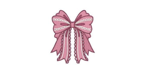 Fancy Bow Machine Embroidery File design - 4 x 4 inch hoop  -  Ribbon Embroidery Design