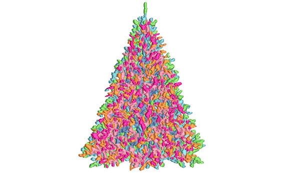 Paint Splatter Xmas Tree Embroidery - Machine Embroidery File design  - 5x7 inch hoop - Christmas Embroidery