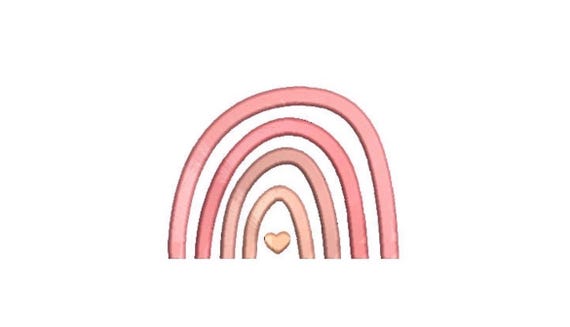Boho Heart Rainbow - Machine Embroidery File design - 4x4 inch hoop - Monogram Frame - Rainbow Embroidery Design