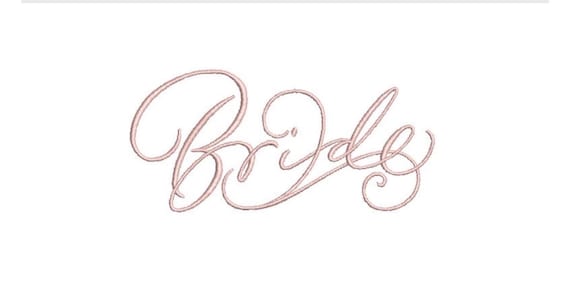 Bride Machine Embroidery File design - 4x4 inch hoop - 10cm x 10cm hoop - Bridal Embroidery Design