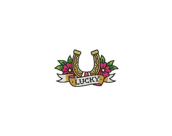 Lucky Horseshoe Machine Embroidery File design 4x4 inch hoop - Retro  Tattoo