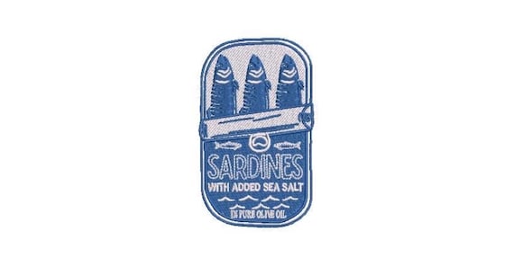 Sardines Machine Embroidery File design - 4x4 inch hoop - Fish Download - Fish Embroidery