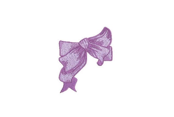 Lavender Bow Machine Embroidery File design - 4 x 4 inch hoop - Monogram Design - Bow embroidery Design