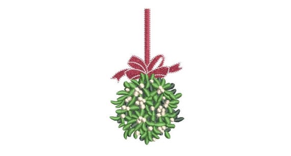 Mistletoe Embroidery Design - Machine Embroidery File - design 4x4 inch hoop - Xmas Embroidery Design