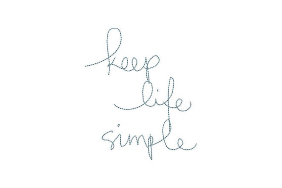 Keep Life Simple Bohemian Machine Embroidery File design 5x7 hoop - instant download