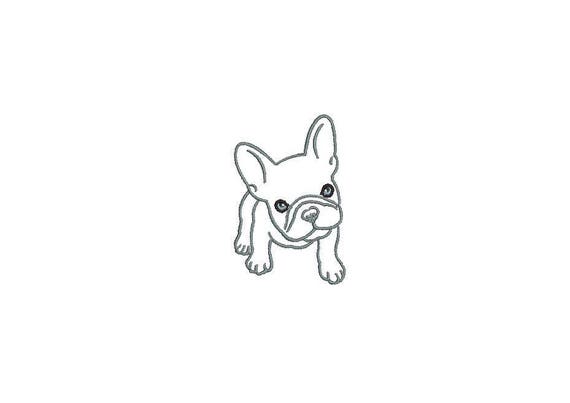 Machine Embroidery French Bulldog mini Machine Embroidery File design 4x4 inch hoop Frenchie Embroidery