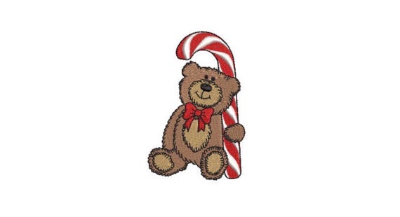 Teddy Bear Xmas embroidery - Machine Embroidery File design - 4x4 inch hoop -Christmas Instant download