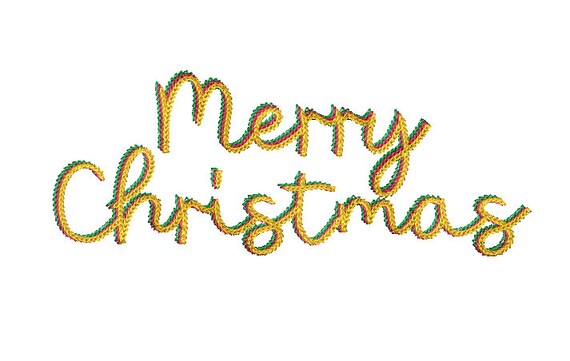 Chainstitch Merry Christmas Embroidery - Machine Embroidery File - design 8x8 inch hoop - Xmas Embroidery File - Triple Chain Stitch