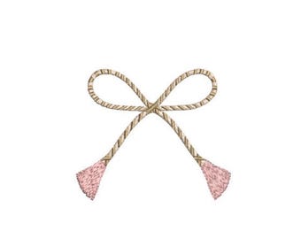 String Tassels Bow Machine Embroidery File design 4x4 inch hoop - instant download
