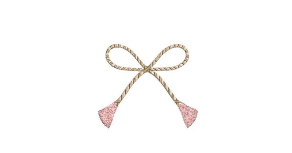 String Tassels Bow Machine Embroidery File design 4x4 inch hoop - instant download