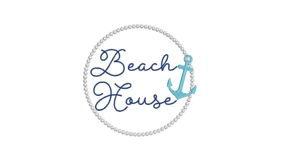 Machine Embroidery Beach House Logo Monogram Anchor Machine Embroidery File design 4x4 inch hoop