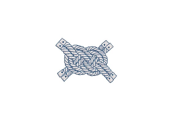 Rope Knot 3 Nautical Machine Embroidery File design - 4x4 inch hoop - Monogram Frame