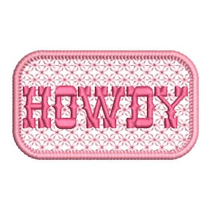 Howdy  - Western Machine Embroidery File design - 4x4 inch hoop - Cowgirl Design - Cherry Embroidery