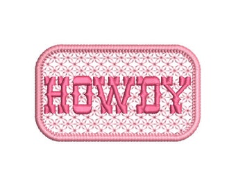 Howdy  - Western Machine Embroidery File design - 4x4 inch hoop - Cowgirl Design - Cherry Embroidery