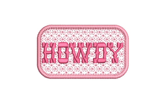 Howdy  - Western Machine Embroidery File design - 4x4 inch hoop - Cowgirl Design - Cherry Embroidery