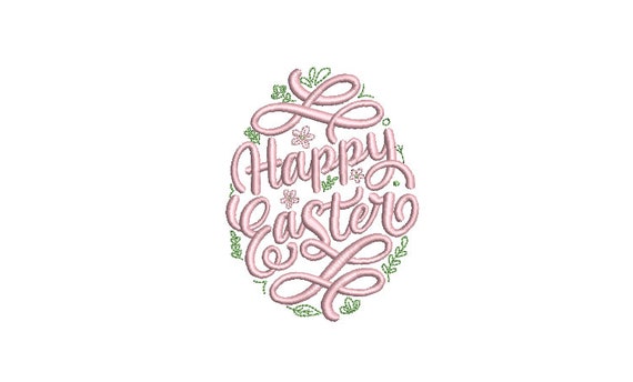Happy Easter Egg Flowers Machine Embroidery File design - 4 x 4 inch hoop - instant download