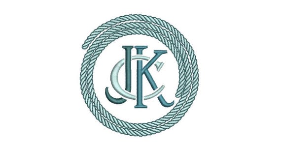 Circle Rope Machine Embroidery File design - 4x4 inch hoop - Monogram Frame - add your own monogram.