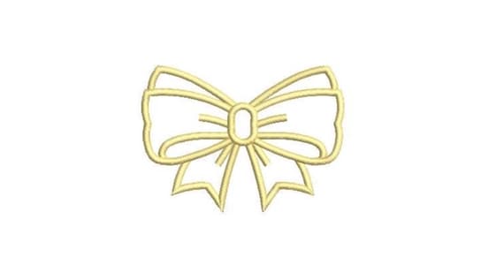 Lemon Bow Applique Machine Embroidery File design 4x4 hoop - Ribbon Bow Applique Download