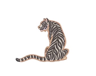 White Tiger Machine Embroidery File design - 4x4 inch hoop - Chinoiserie Embroidery Design