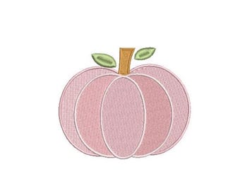 Pumpkin Embroidery File -  Pink Pumpkin File - Machine Embroidery design - 4x4 inch hoop - Thanksgiving  instant download