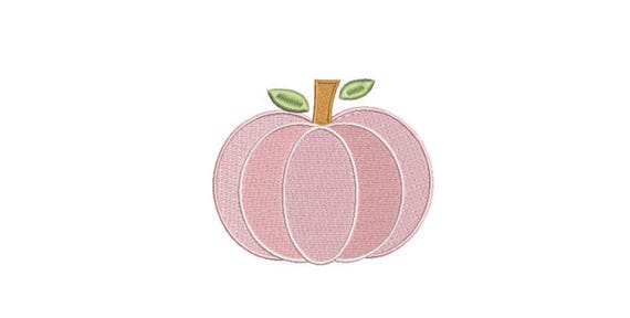 Pumpkin Embroidery File -  Pink Pumpkin File - Machine Embroidery design - 4x4 inch hoop - Thanksgiving  instant download