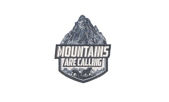 Mountains Are Calling Embroidery Design - Mountain Climber Embroidery Design -  Machine Embroidery File design 4 x4 inch hoop