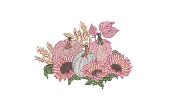 Rustic Pumpkin Patch Machine Embroidery File design - 5x7 hoop - instant download