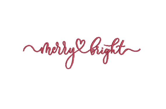 Merry Bright Embroidery - Machine Embroidery File design  - 5x7 inch hoop - Xmas Embroidery