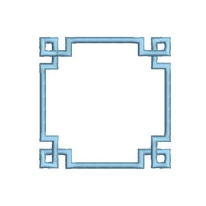 Greek Key Monogram Frame -  Machine Embroidery File design -  4x4 hoop - Square Border Frame