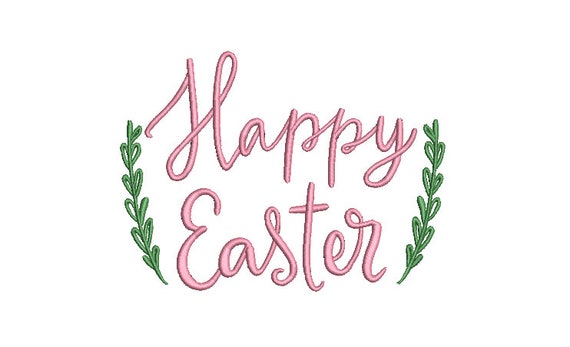 Happy Easter Machine Embroidery File design -  5x7 inch hoop - Embroidery Design Download