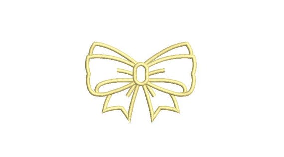 Lemon Bow Applique Machine Embroidery File design 4x4 hoop - Ribbon Bow Applique Download