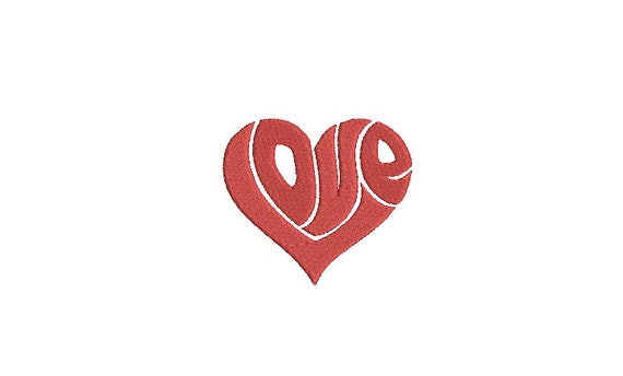 Heart Shape Love Machine Embroidery File design - 3x3 inch hoop  -instant download - Embroidery Design - Heart Embroidery